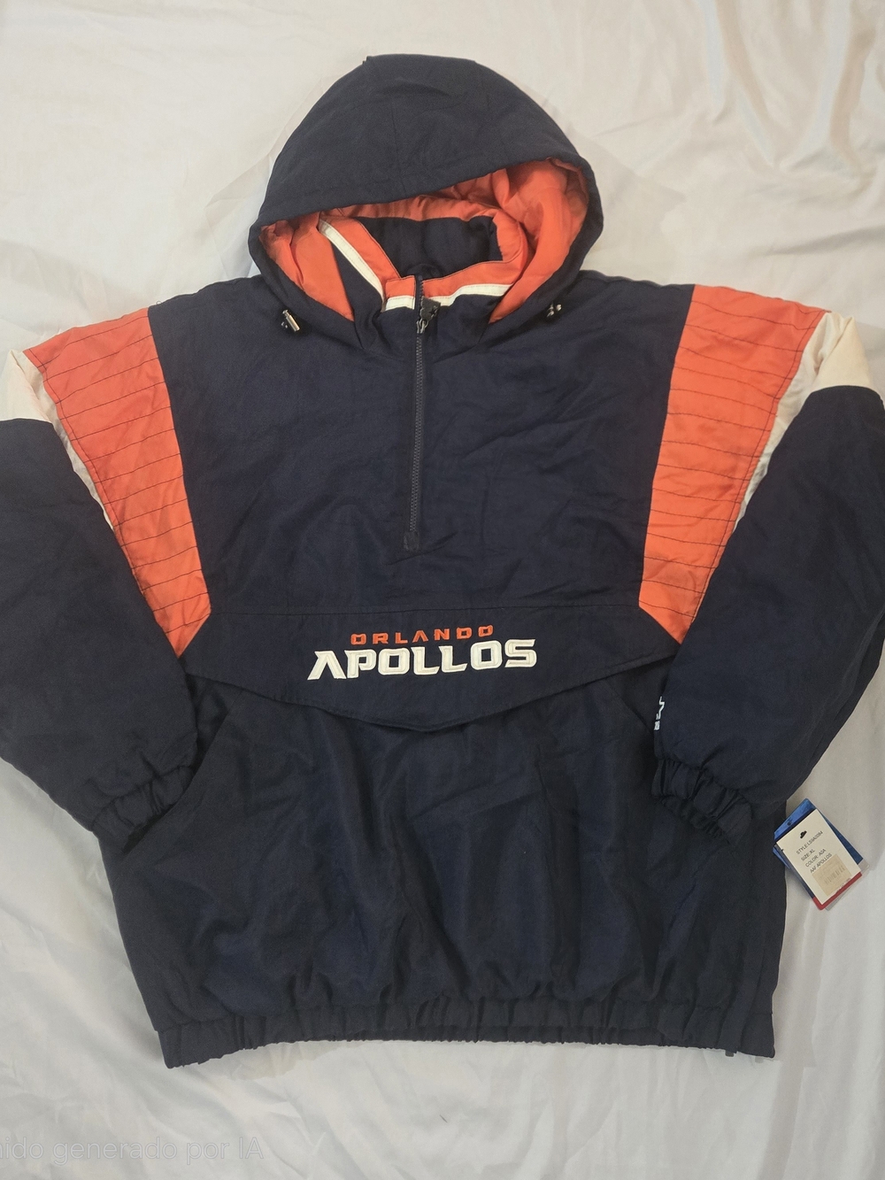 Orlando Apollos Navy & Orange Kids Hooded Pullover Jacket